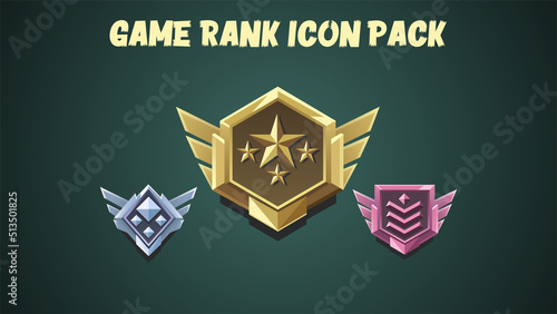 Set of game rank icon - Vector art