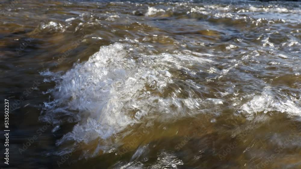 The flow of water in a mountain river, close-up. The flow of water in a mountain river, close-up.