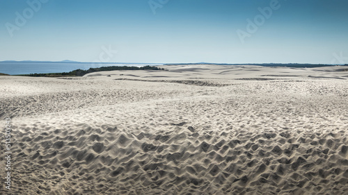 Sandy dunes in a summer time at Slowinski National Park, Poland