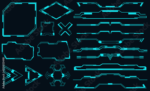 Set of futuristic elements for the hud interface.