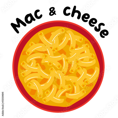 delicious mac and cheese bowl vector illustration