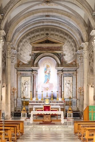 Altar inside catholic chapel in Rome
