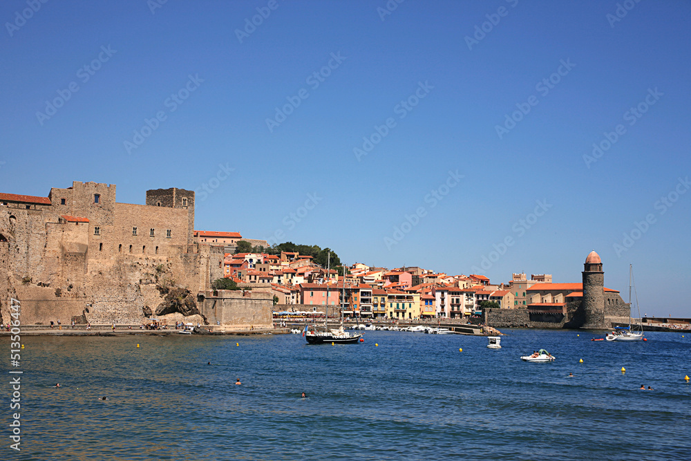 The little port of Collioure, Pyrenees-Orientales, Occitanie, France: a haunt for artists and tourists