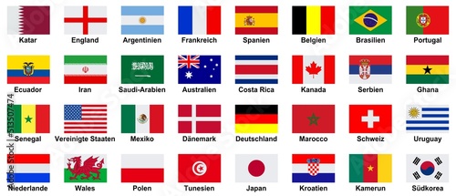 flags of different countries on a white background