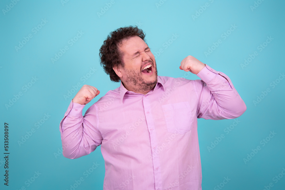 Funny fat man and different emotions. Funny fat man and different emotions.
