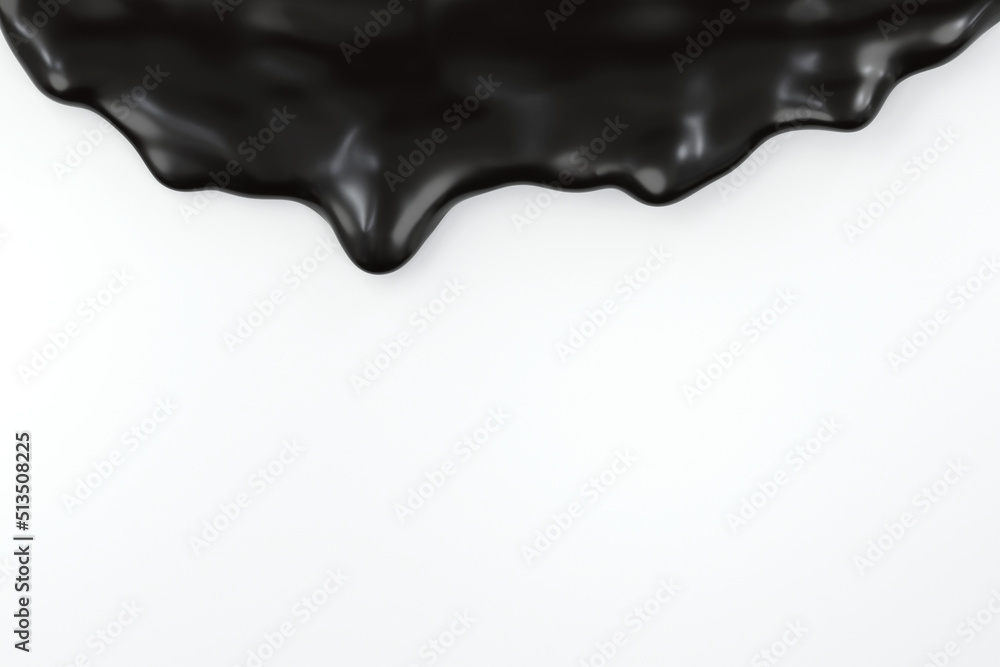 concept abstract of black liquid water flow or fluid petroleum oil isolated on white background. 3d render concept abstract of black liquid water flow or fluid petroleum oil isolated on white background. 3d render