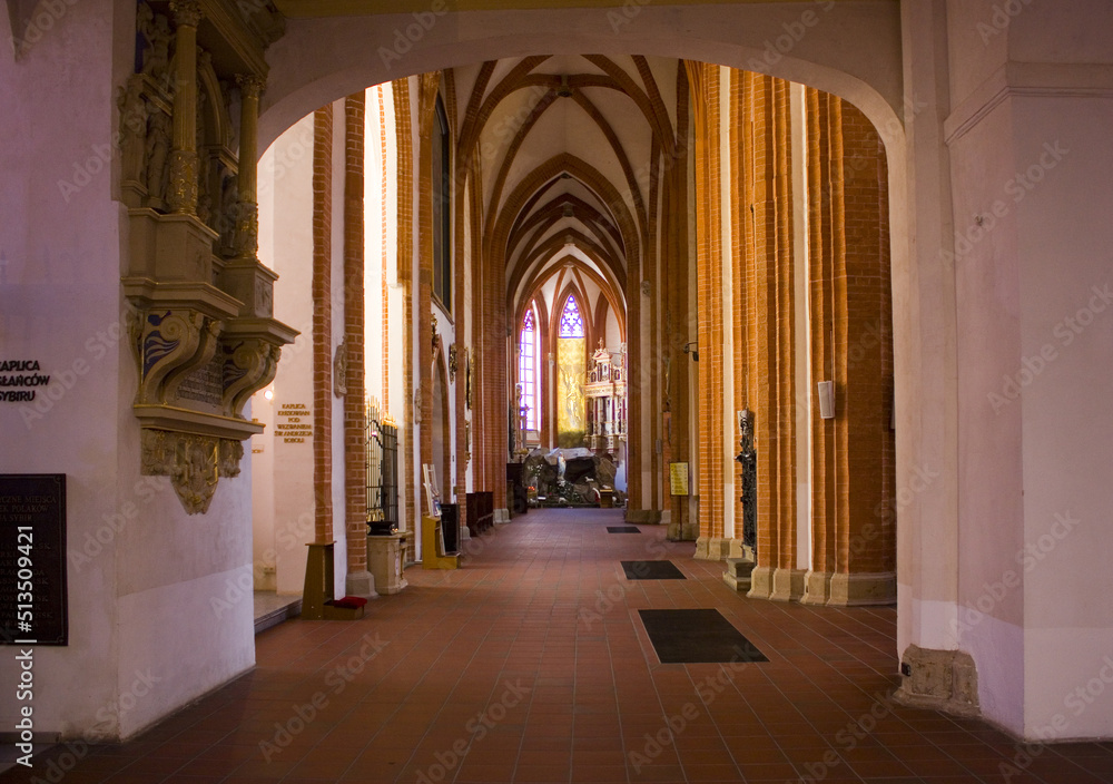 Interior of Church of St. Elizabeth or Minor Basilica (The Garrison Church) in Wroclaw, Poland	