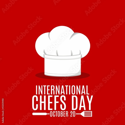 chef hat vector suitable for international chefs day. Isolated on red background