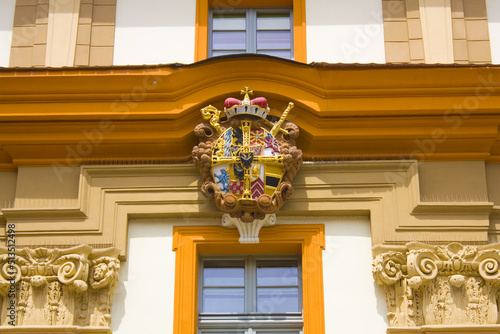 coat of arms of Pastoral Center of the Archdiocese of Wroclaw on Ostrow Tumski in Wroclaw