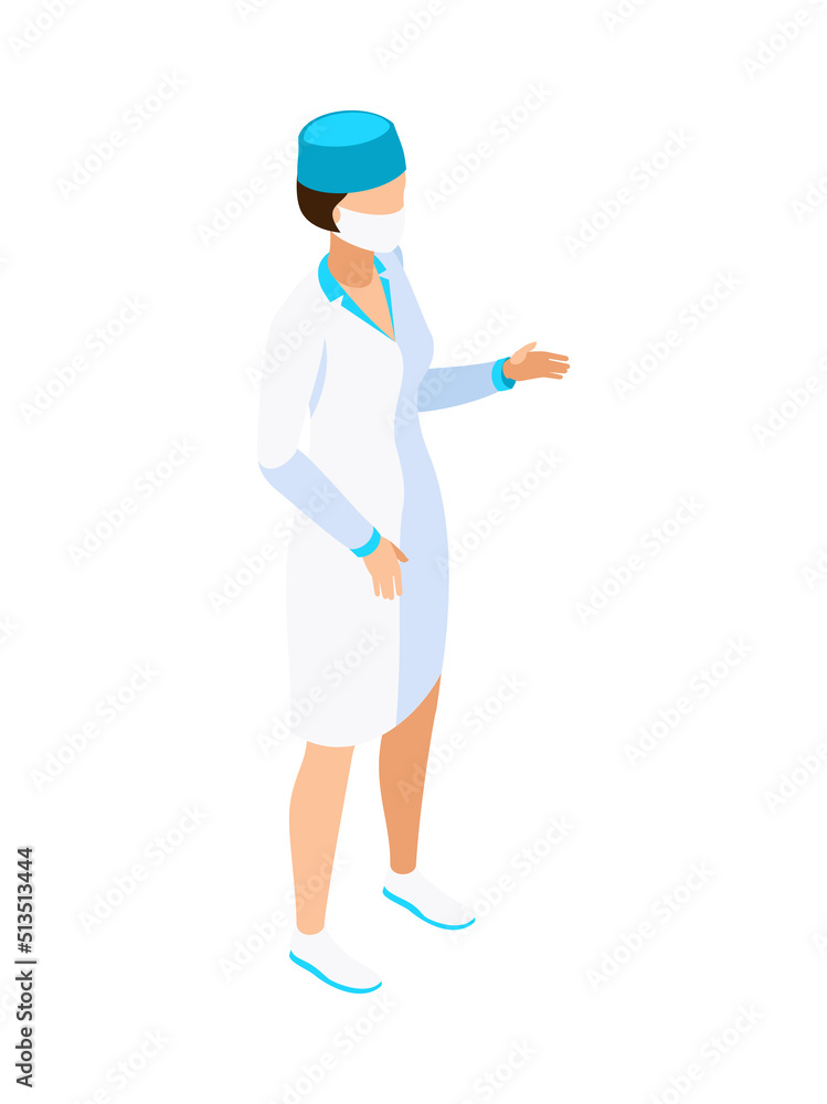 Female Dentist Isometric Composition Female Dentist Isometric Composition