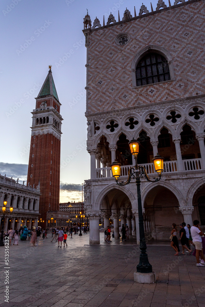 The Doge's Palace in Venice on a summer evening