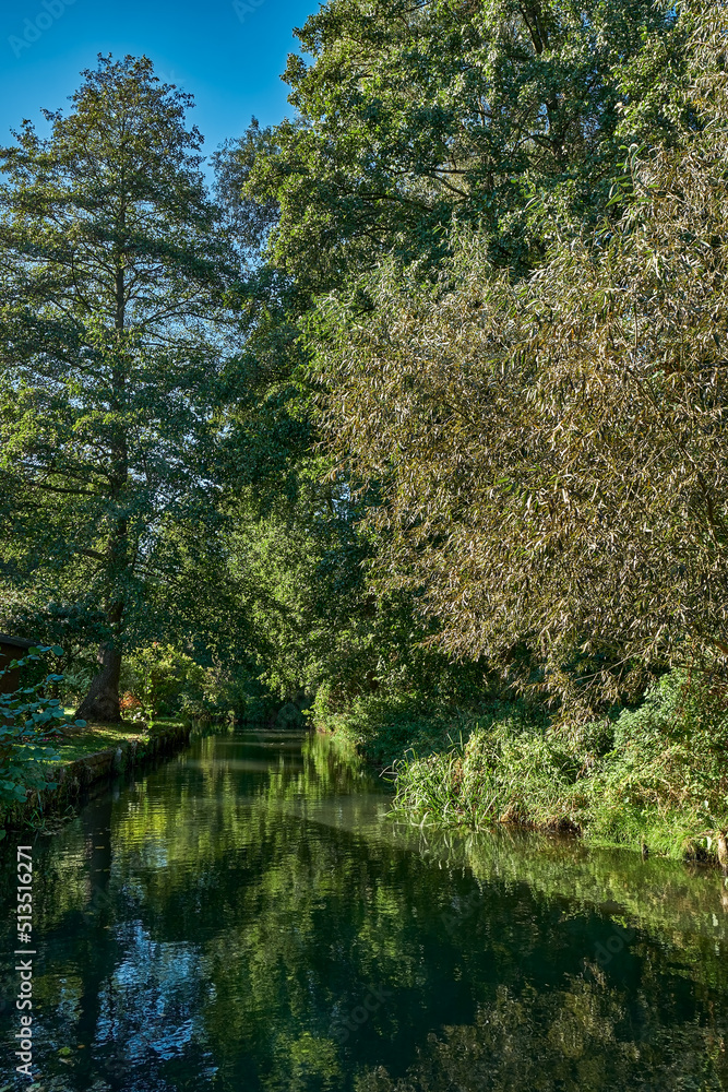 Verträumte Flusslandschaft: Spreekanal (Innerer Unterspreewald) im Spreewald bei Schlepzig Verträumte Flusslandschaft: Spreekanal (Innerer Unterspreewald) im Spreewald bei Schlepzig