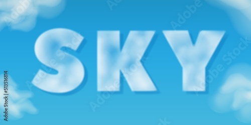 the word SKY from the clouds vector