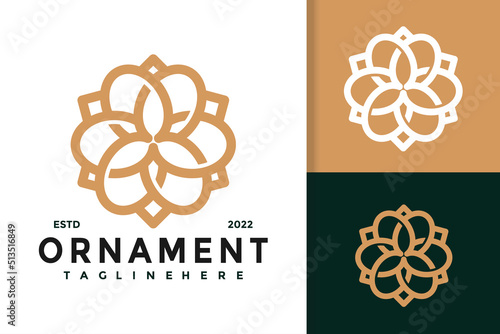 Flower Bloom Ornament Modern Logo Design Vector Template