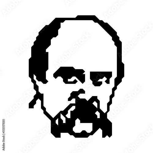 Taras Shevchenko Ukrainian writer vector illustration in modern style