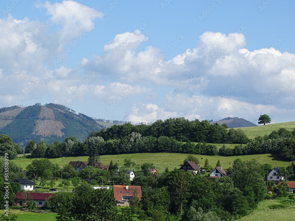 Fototapeta premium village in the mountains