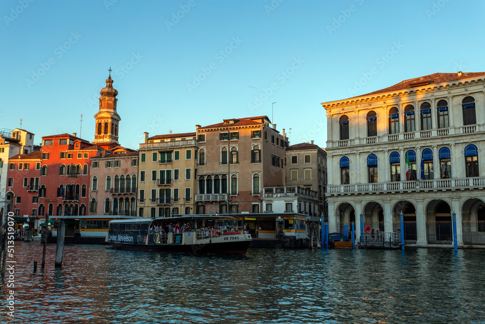 Fototapeta premium A vaporetto on the Grand Canal in Venice on a summer day
