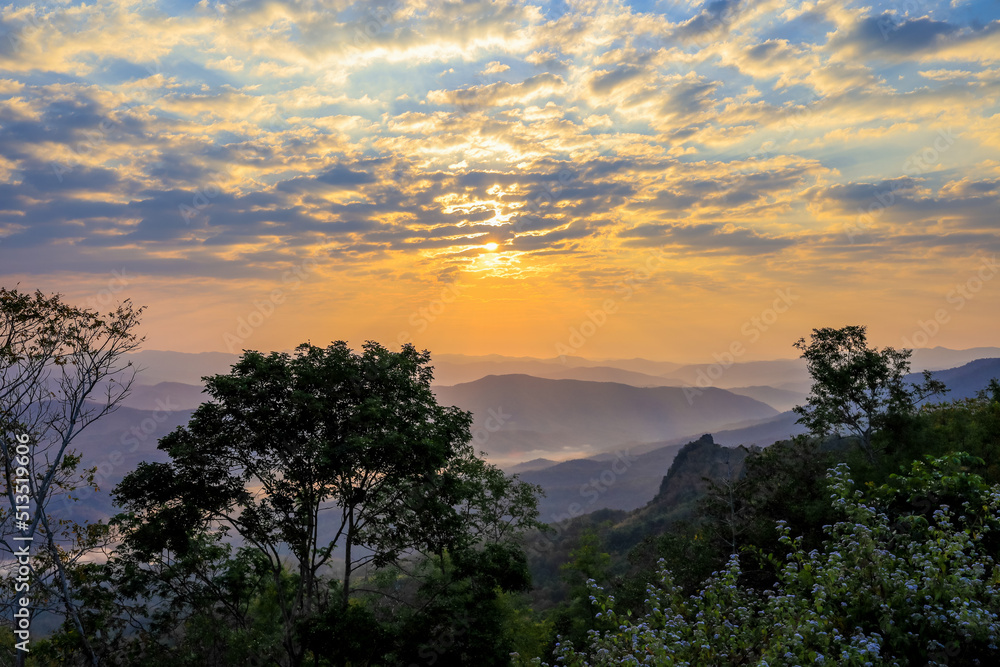 Beautiful landscape in the morning at Doi Samer Dao,Sri Nan National Park,Na Noi,Nan province,Northern Thailand.(selective focus) Beautiful landscape in the morning at Doi Samer Dao,Sri Nan National Park,Na Noi,Nan province,Northern Thailand.(selective focus)