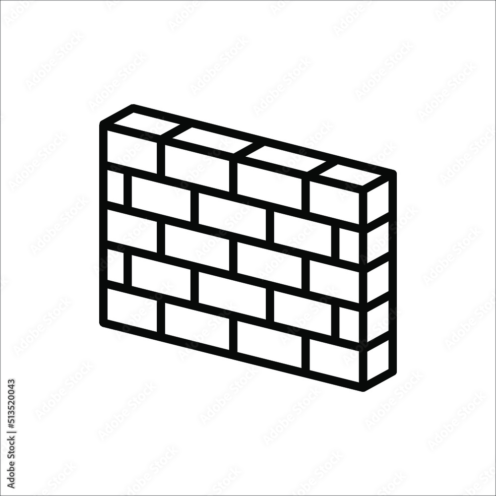 Wall Icon in trendy flat style isolated on white background Wall Icon in trendy flat style isolated on white background