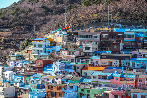 Busan,South Korea on December31,2019:Beautiful scene of Gamcheon Culture Village.