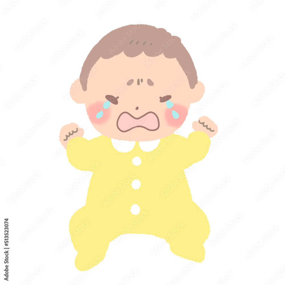 泣いている赤ちゃんのイラスト