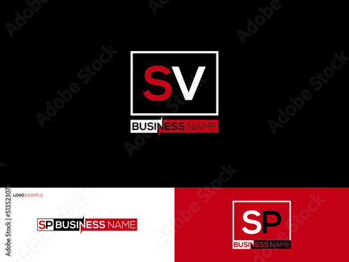 Letter SV Logo Image, Creative Sv vs Logo Icon Vector With Colorful Square Shape Image Design For Business Or Brand