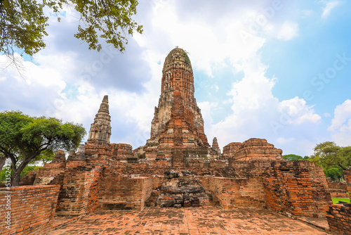 Ayutthaya Thailand on July 8 2020 The ruins of Wat Phra Ram in Ayutthaya Historical Park a UNESCO World Heritage Site.