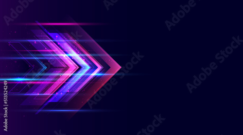 Modern abstract arrows moving at high speed. Colourful dynamic motion. Technology movement pattern for banner or poster design. Vector EPS10.