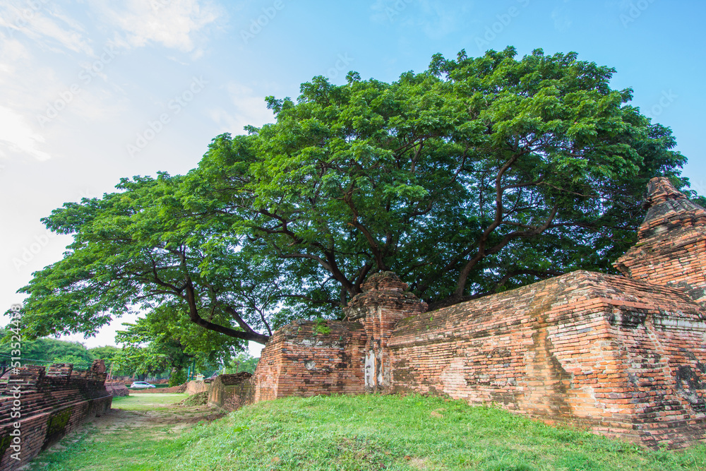 Old ruins on the historical island of Wat Mahathat,Phra Nakorn Sri Ayutthaya,Thailand.A UNESCO World Heritage Site. Old ruins on the historical island of Wat Mahathat,Phra Nakorn Sri Ayutthaya,Thailand.A UNESCO World Heritage Site.
