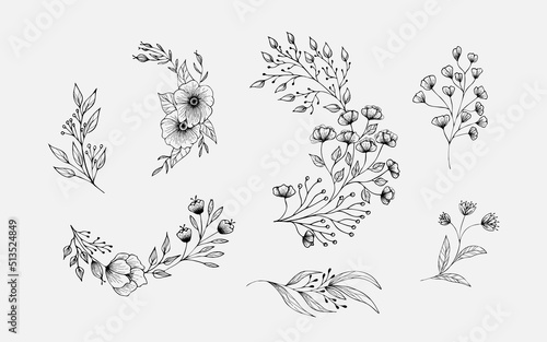Wallpaper Mural Set of floral compositions