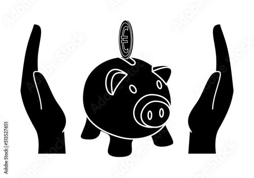 Símbolo de protección del ahorro. Seguro del ahorro