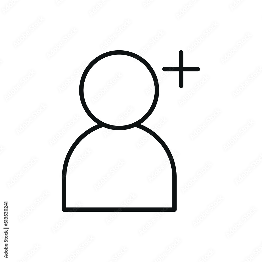 Editable add user line icon. Vector illustration isolated on white background. using for website or mobile app Editable add user line icon. Vector illustration isolated on white background. using for website or mobile app
