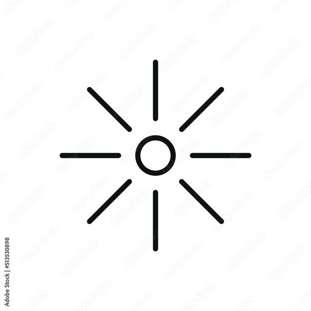 Editable sunlight line icon. Vector illustration isolated on white background. using for website or mobile app Editable sunlight line icon. Vector illustration isolated on white background. using for website or mobile app