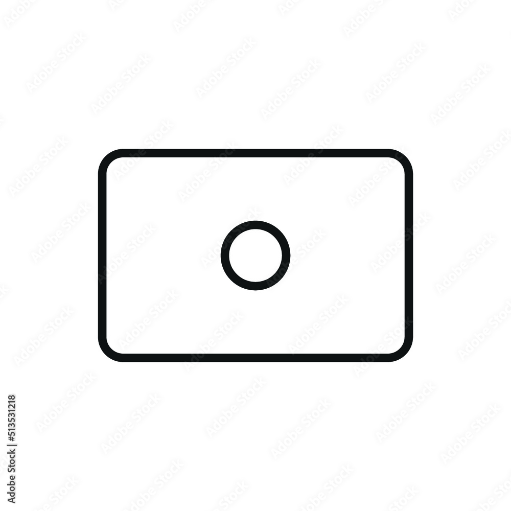 Editable record button line icon. Vector illustration isolated on white background. using for website or mobile app Editable record button line icon. Vector illustration isolated on white background. using for website or mobile app