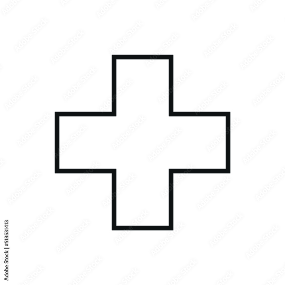 Editable cross line icon. Vector illustration isolated on white background. using for website or mobile app Editable cross line icon. Vector illustration isolated on white background. using for website or mobile app
