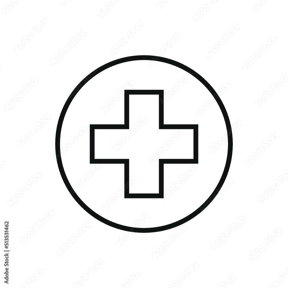 Editable cross line icon. Vector illustration isolated on white background. using for website or mobile app Editable cross line icon. Vector illustration isolated on white background. using for website or mobile app