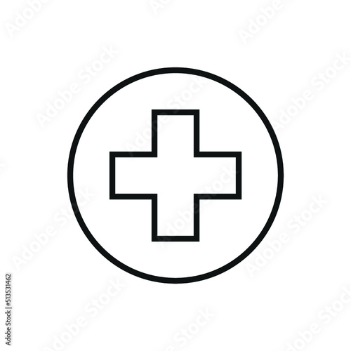 Editable cross line icon. Vector illustration isolated on white background. using for website or mobile app
