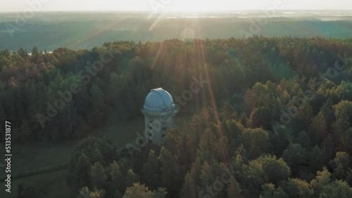 Astronomical Observatory Telescope Dome Tower, Aerial View, Concept of Space Research, Astronomy, Astrophysics photo