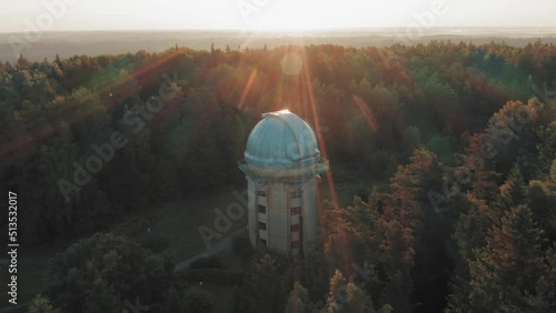 Astronomical Observatory Telescope Dome Tower, Aerial View, Concept of Space Research, Astronomy, Astrophysics photo