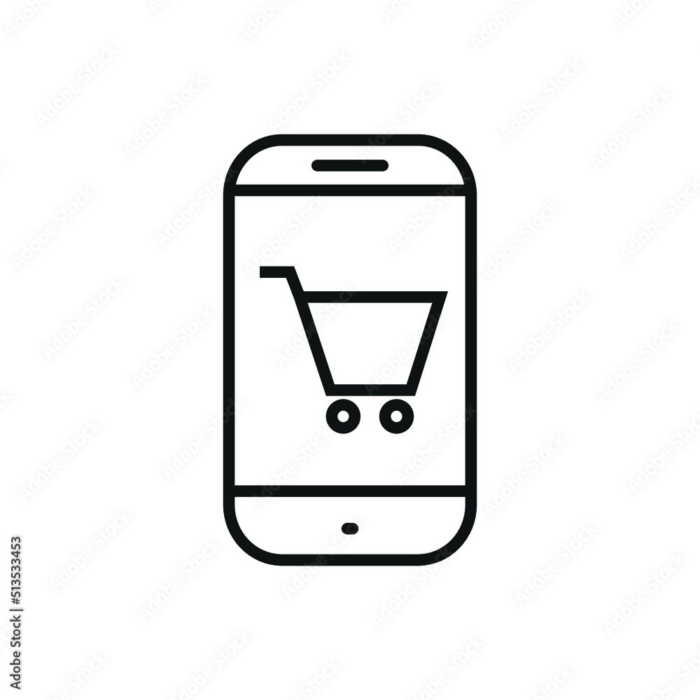 Editable online shopping line icon. Vector illustration isolated on white background. using for website or mobile app