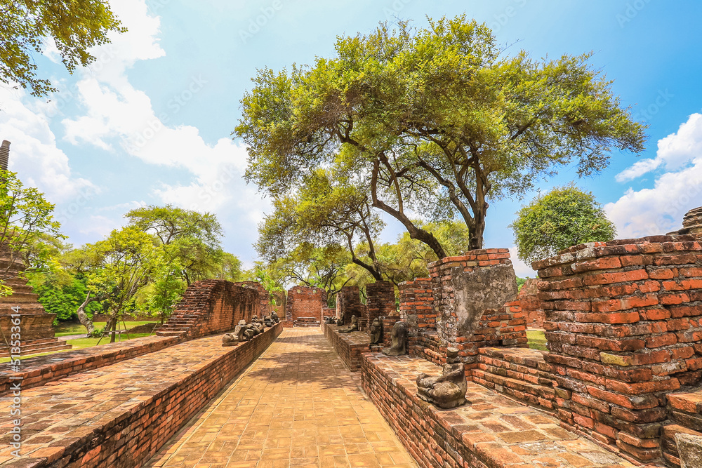 Ayutthaya,Thailand on July 8,2020:The ruins of Wat Phra Ram in Ayutthaya Historical Park,a UNESCO World Heritage Site. Ayutthaya,Thailand on July 8,2020:The ruins of Wat Phra Ram in Ayutthaya Historical Park,a UNESCO World Heritage Site.