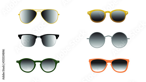 Modern stylish sunglasses set vector illustration