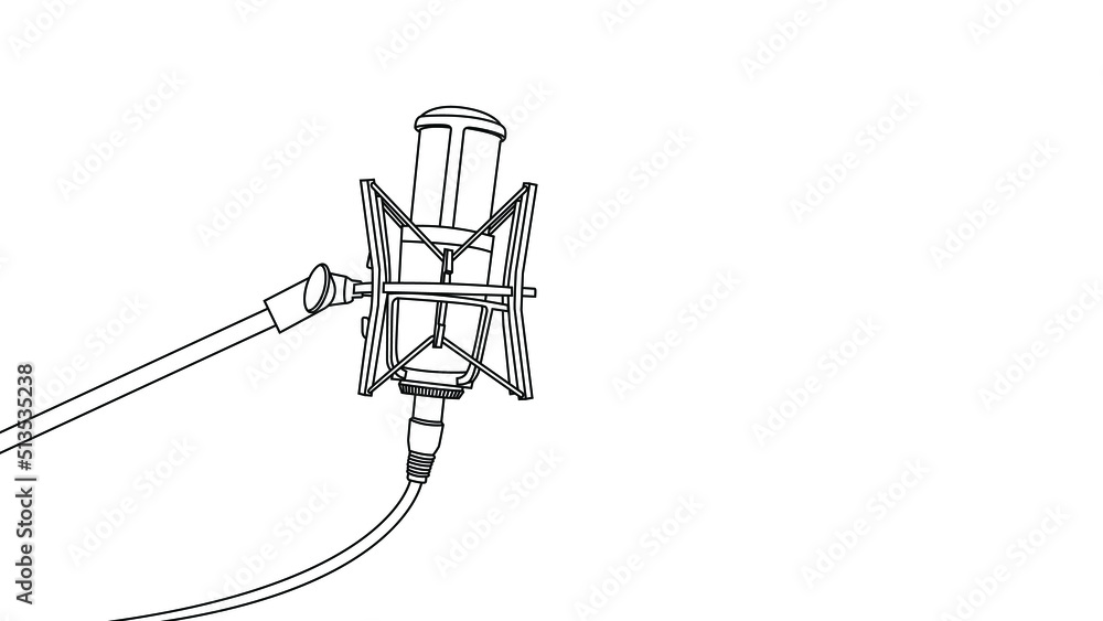 Obraz premium Microphone isolated on white background vector illustration