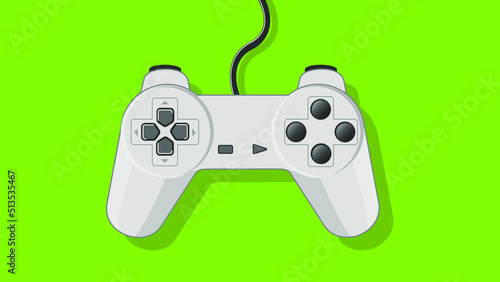 Retro classic game controller with colorful background