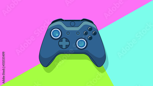 Video game controller flat vector illustration.