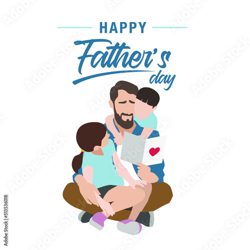 Happy father's day greeting card cute vector illustration