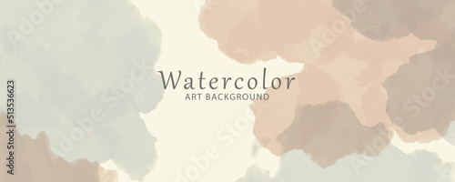 Watercolor vector template for your design.
Hand drawn illustration for art background for cards, flyer, poster, banner and cover design. Place for text. Pastel color watercolour texture.