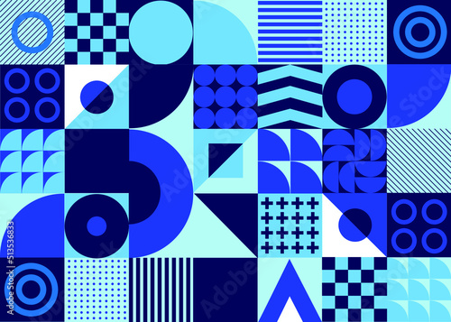 Modern geometric abstract blue color background
