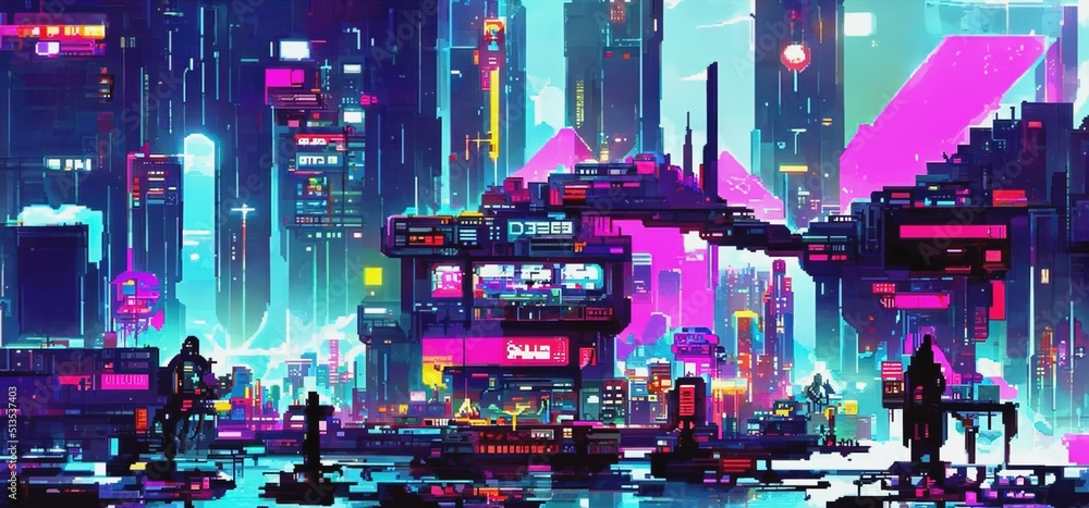 Cyberpunk City Street. Sci-fi Wallpaper. Graphic by saydurf · Creative  Fabrica