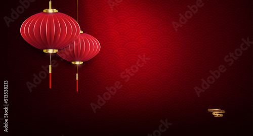 Dark red texture illustration with balloons in paper art style photo